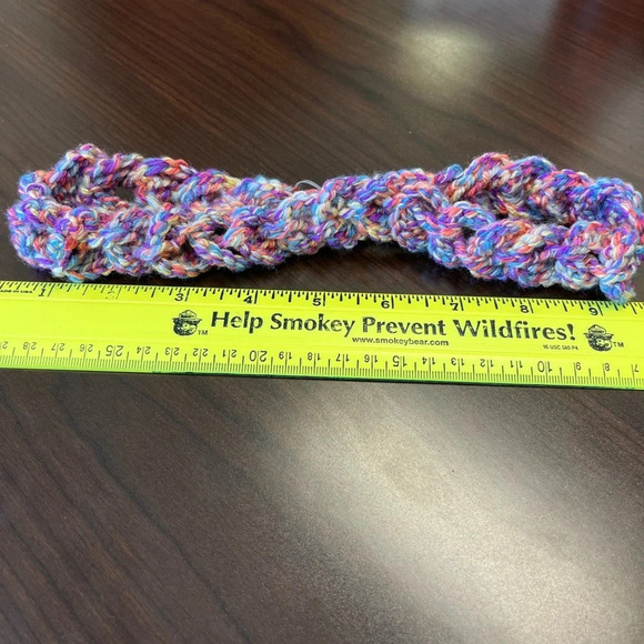 NWT Handmade Headband, crocheted stretchy multi-color, new - Picture 5 of 5